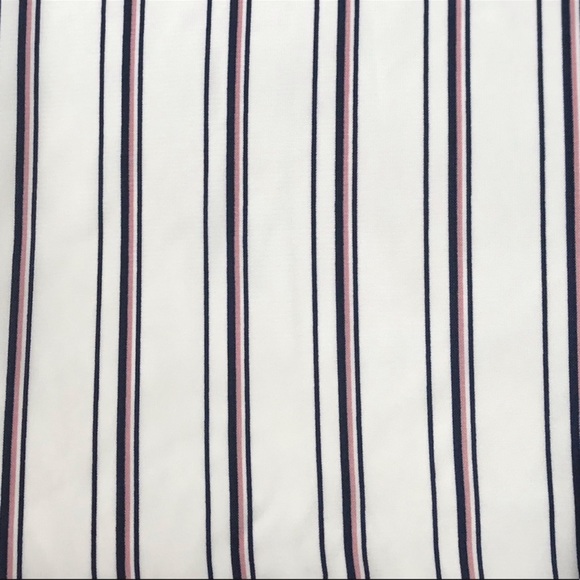 New White Summer Striped Tie Front Top - Picture 4 of 4